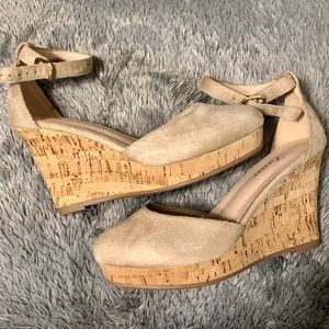 nude wedge heels